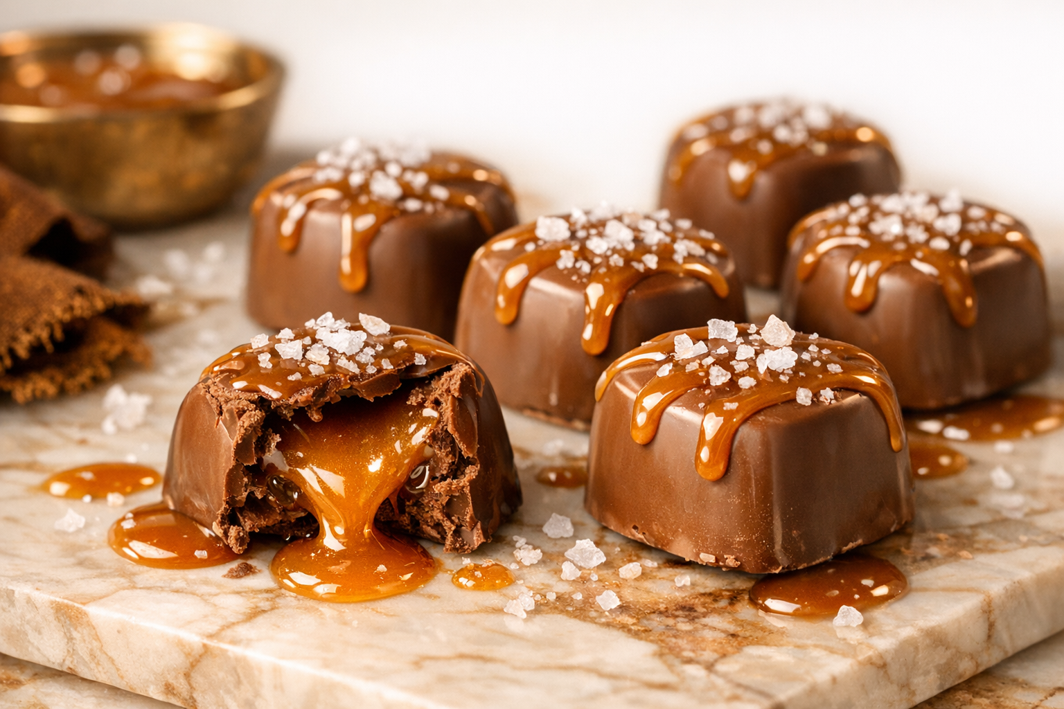 Pralinki mleczne z karmelowym nadzieniem