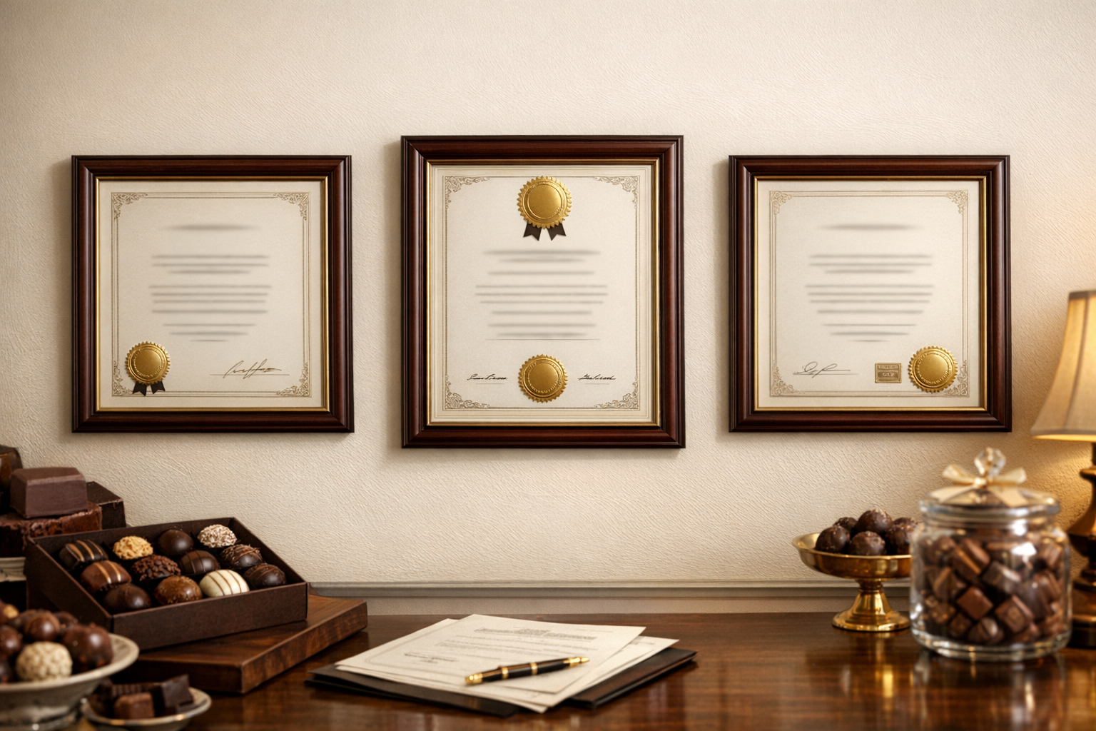 Certyfikaty jakości i nagrody cukierni Słodka Perła