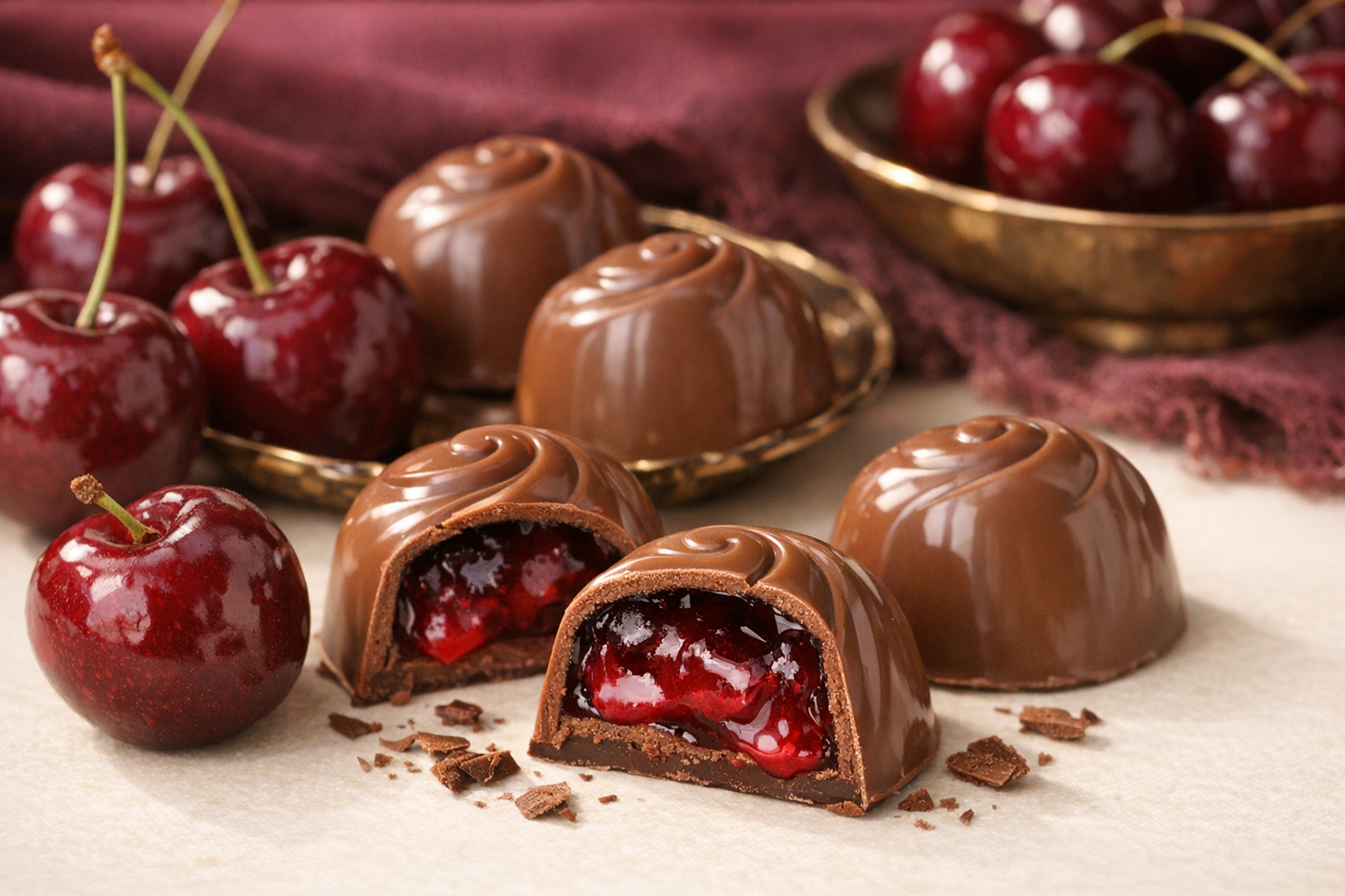 Pralinki wiśniowe z czekoladą mleczną
