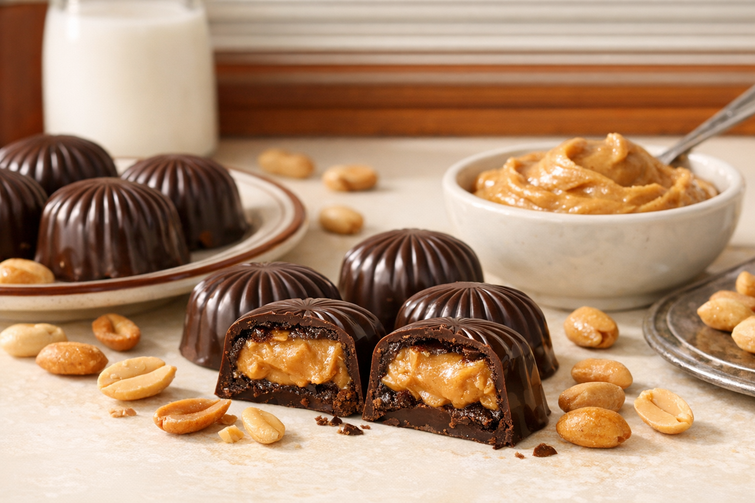 Wegańskie pralinki z masłem orzechowym