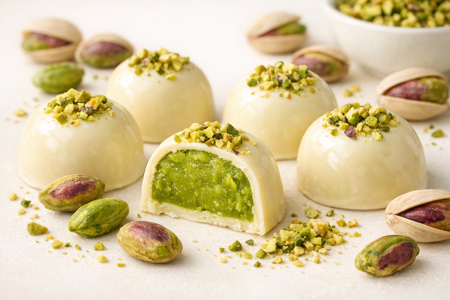 Pralinki pistacjowe z sycylijskimi orzechami