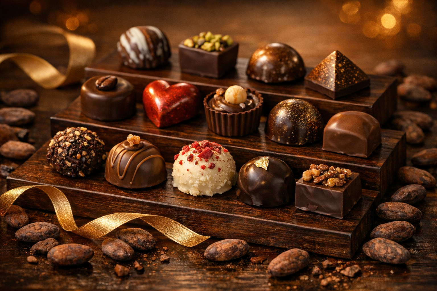 Ekskluzywne belgijskie pralinki ręcznie robione w eleganckim pudełku