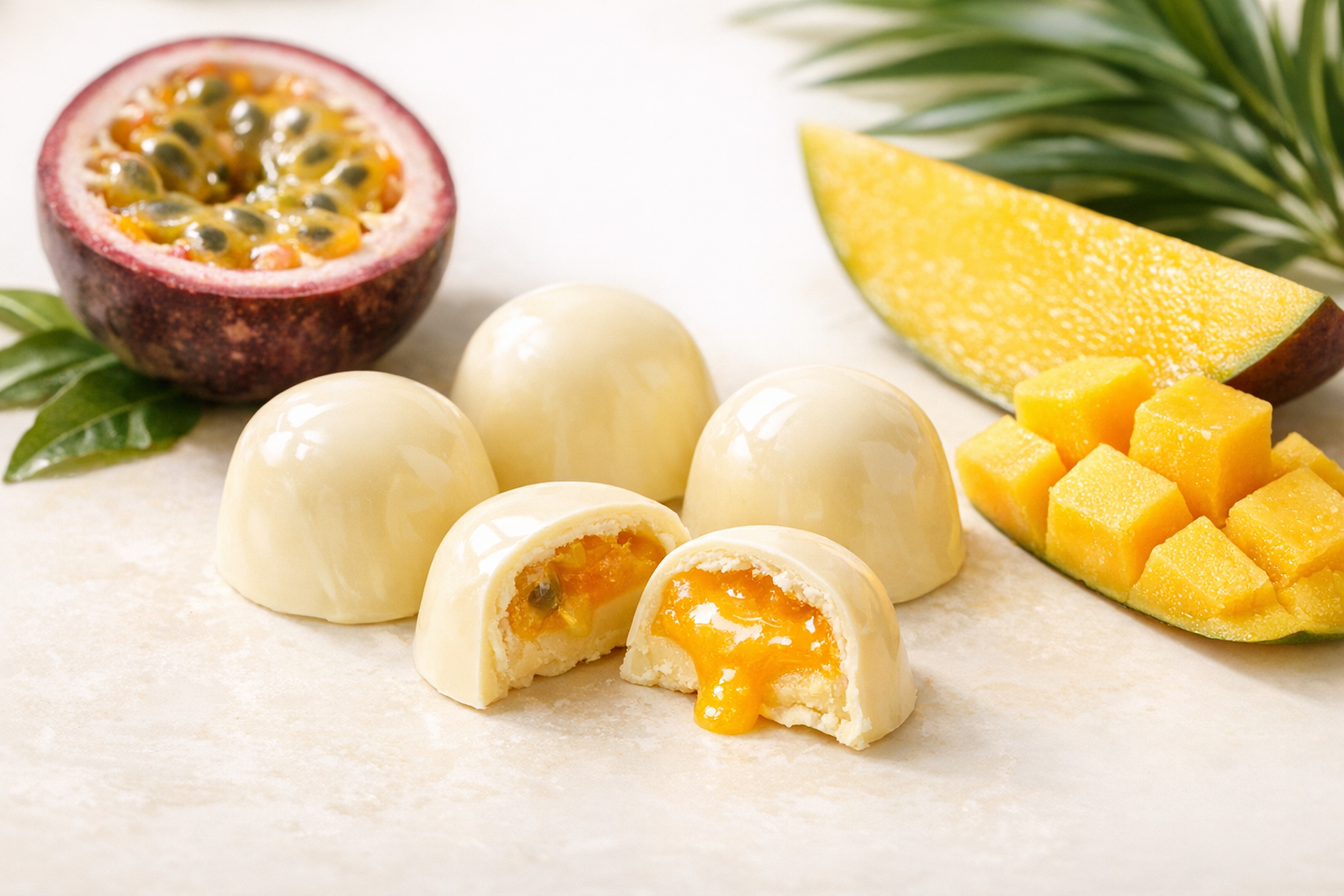 Pralinki z marakują i mango